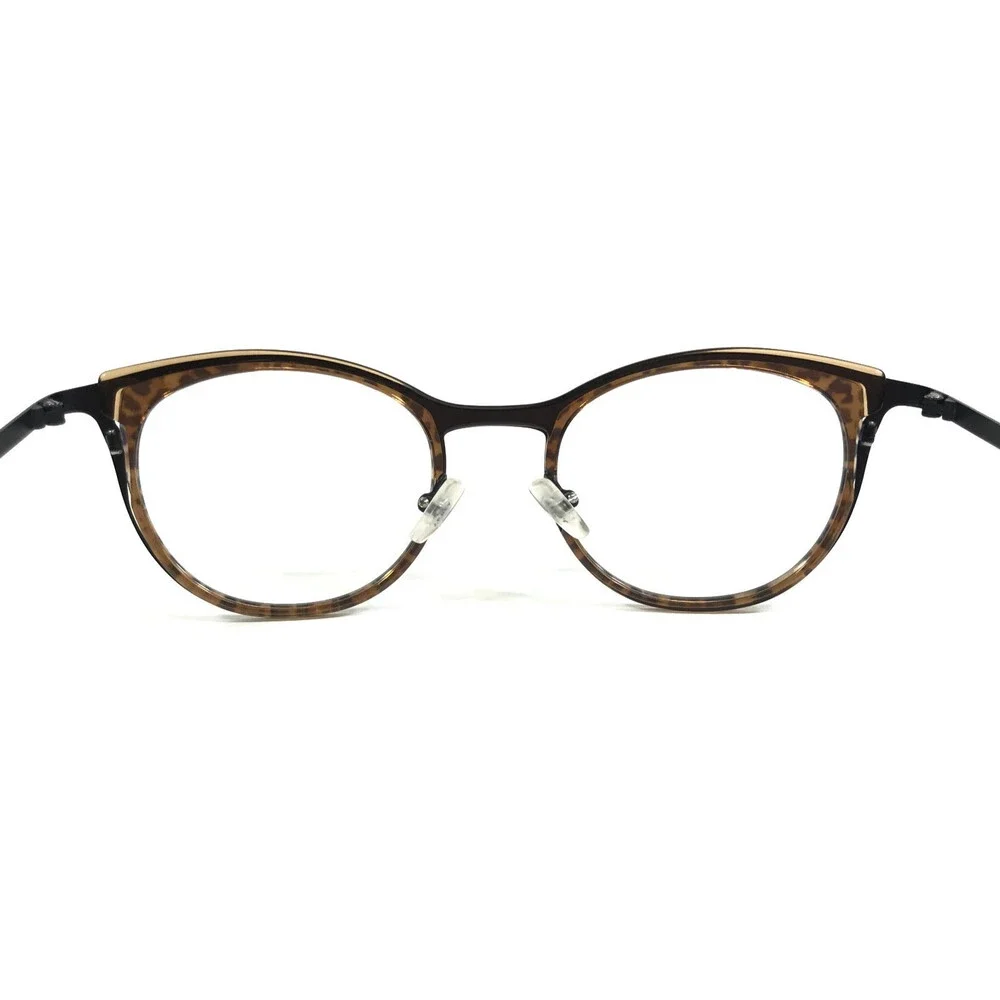 J. F. Rey Eyeglasses Frames JF2873 9080 Black Brown Leopard Print 48-19-143